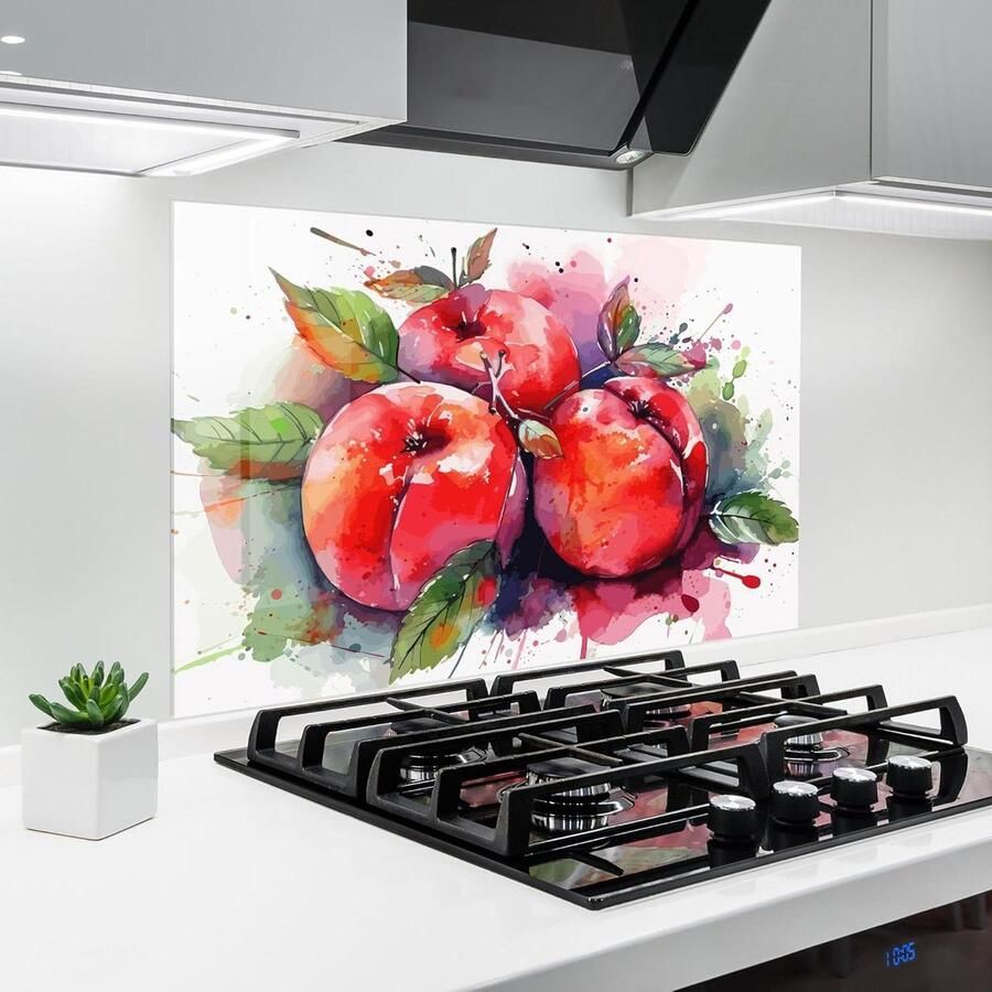 Keuken achterwand glas Spatplaat glasplaat Bescherming kookplaat Directe UV print 60x80 cm Peach Art