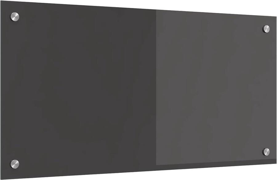 Keuken Achterwand Glas Spatwand Hittebestendig Koken Beschermen Gehard Veiligheidsglas 80x40 cm Donkergrijs