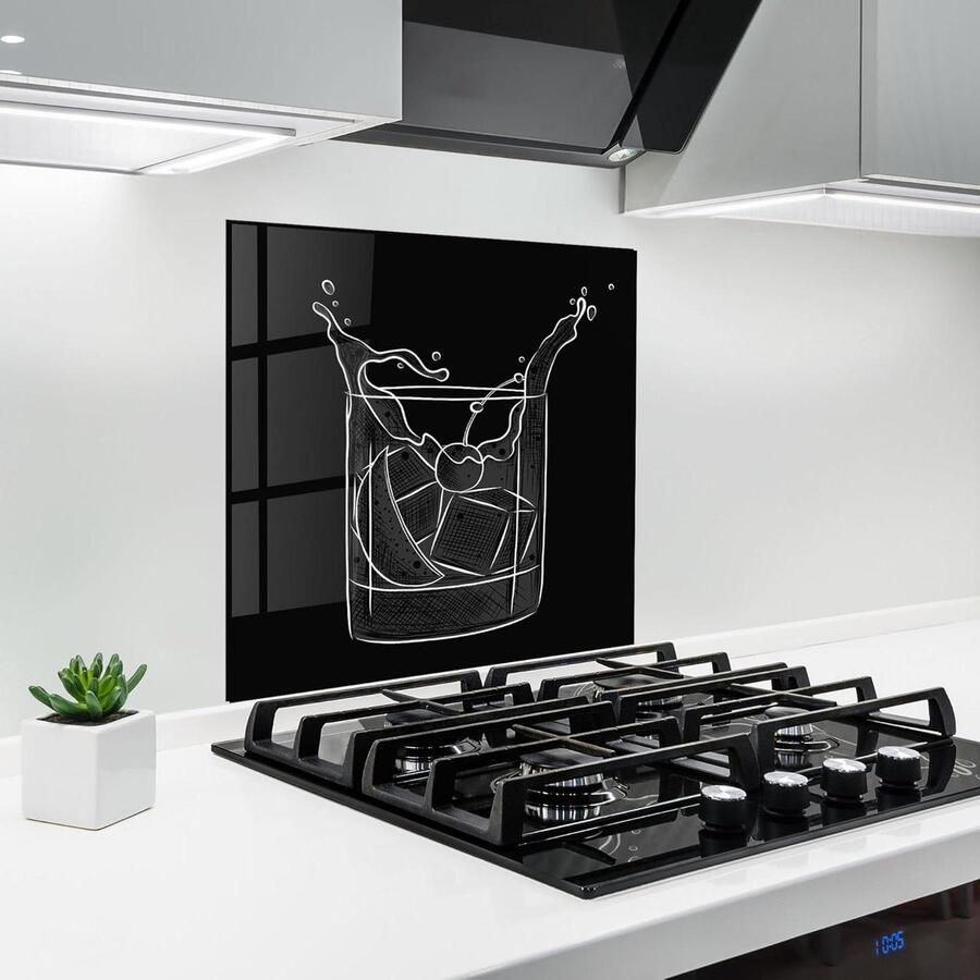 Keuken achterwand Glasplaat spatbord Koken beschermen Hittebestendig glas 60x60 cm Limoengroen