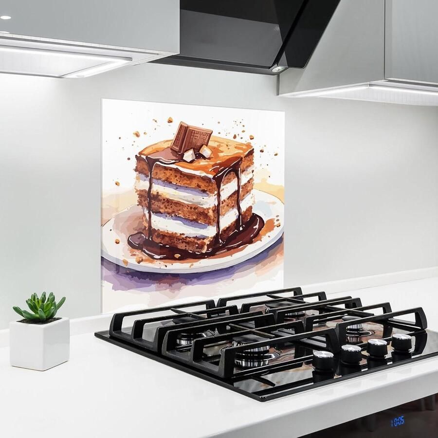Keuken achterwand Glasplaat spatwand Koken beschermen 3D diepte effect 60x60 cm Smores Cake