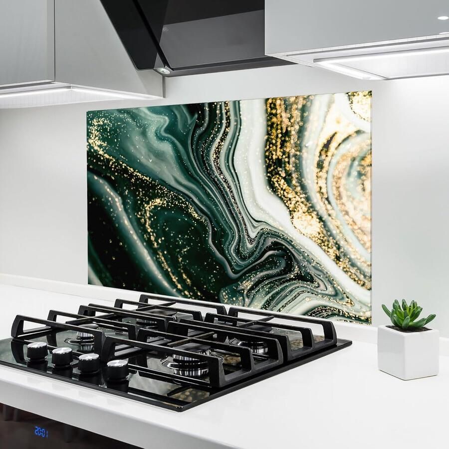 Keuken achterwand Glazen plaat Bescherming kookplaat 3D effect print 60x80 cm Abstract