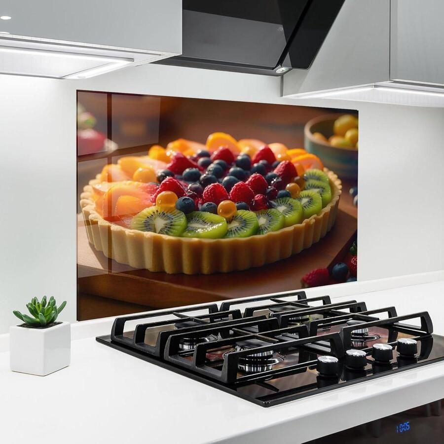 Keuken achterwand Glazen plaat Bescherming kookplaat Hittebestendig glas 70 x 50 cm Gourmet dessert