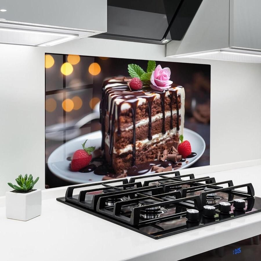 Keuken achterwand Glazen plaat Koken beschermen Hittebestendig glas 50x70 cm Mint Cake - Foto 1