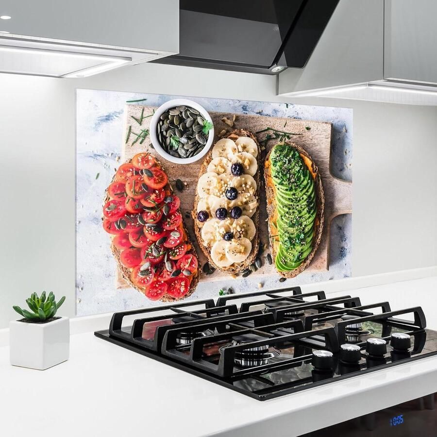 Keuken achterwand Glazen plaat Koken beschermen Hittebestendig glas 70x50 cm Ontbijt