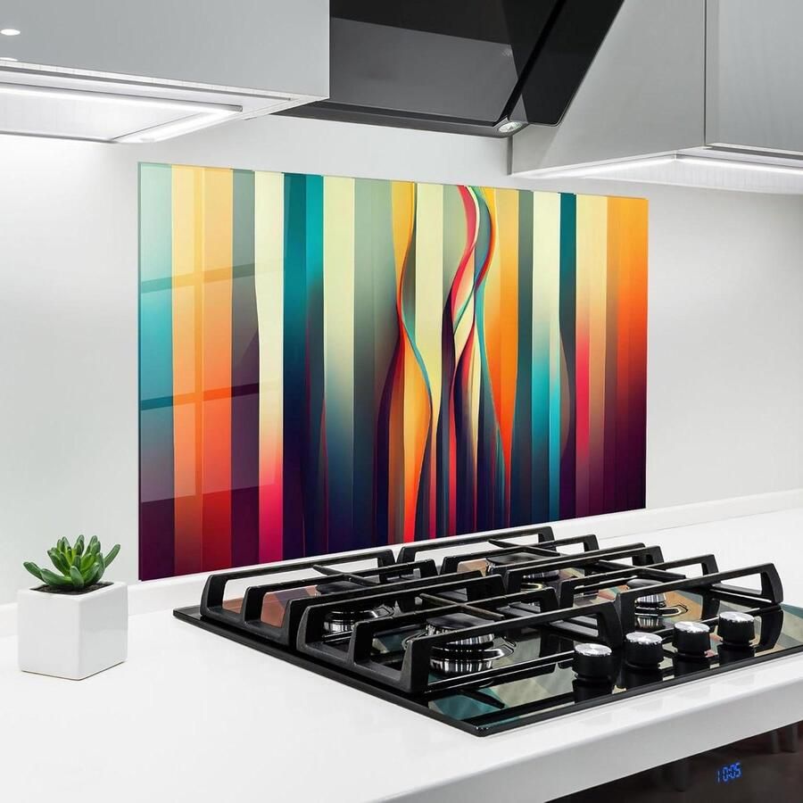 Keuken achterwand Glazen plaat Koken en schoonmaken Hittebestendig glas 50x70 cm Abstract geometrisch