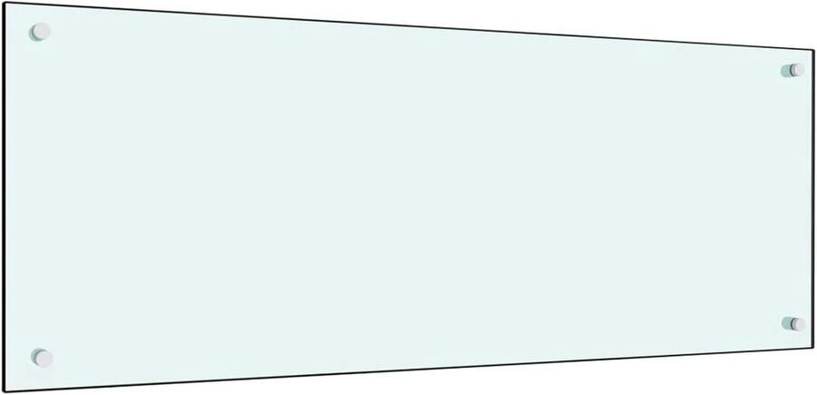 Keuken achterwand Spatbord glasplaat Bescherming fornuis Gehard hittebestendig 100 x 40 cm Wit