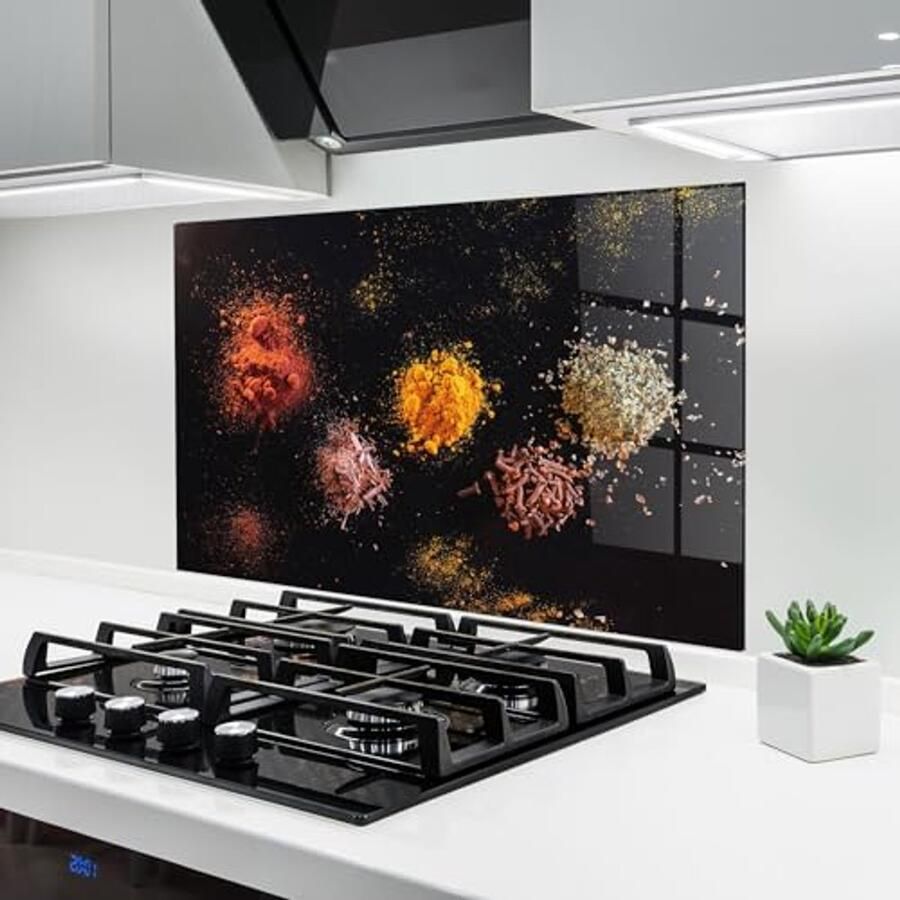 Keuken Achterwand Spatscherm van Gehard Glas 60x100 cm Ideale Spatbescherming voor Fornuis