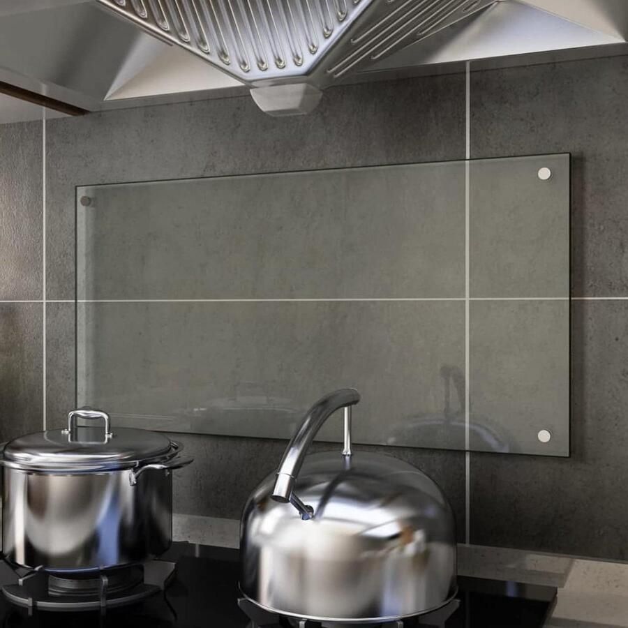 Keuken Achterwand Spatwand Glas Koken Beschermen Hittebestendig Krasvast 80x40 cm Transparant