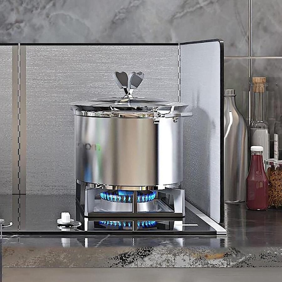 Keuken Anti-spat Olie Baffle Koken Beschermen Opvouwbaar Ontwerp Universele Pasvorm Zilver