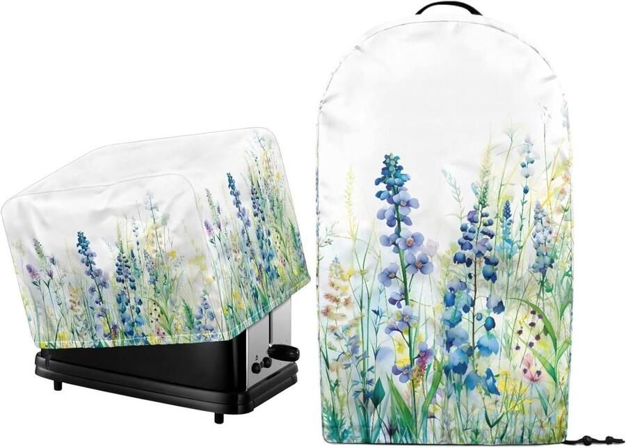 Keuken Apparaat Hoezen Stofkappen Set Keuken Organiseren Set van Twee Meerdere Maten Blauw Groen Bloemen