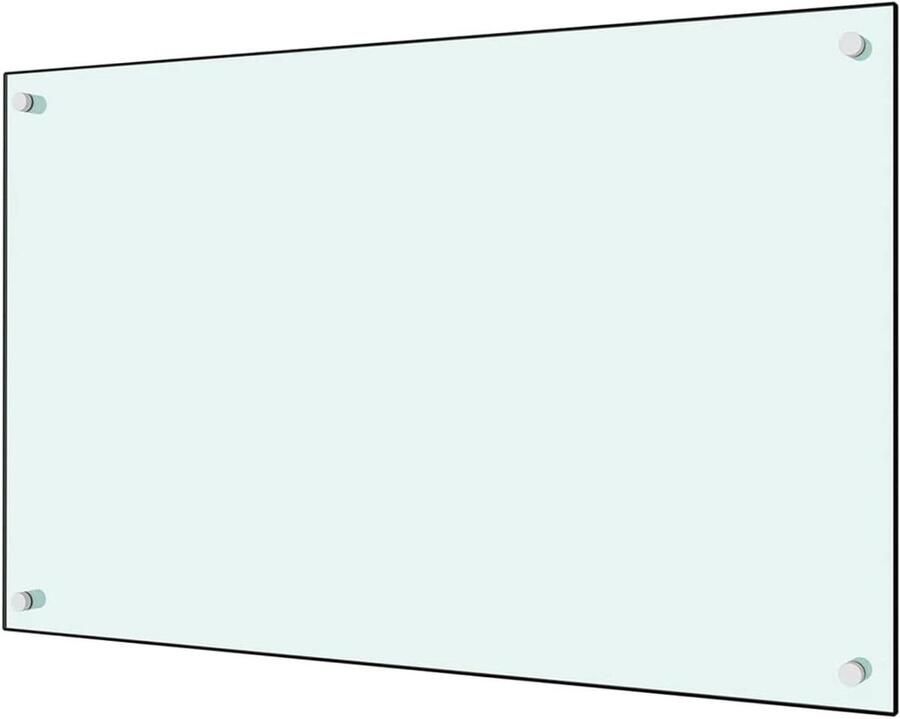 Keuken Backsplash Spatwand Glas Bescherming fornuis Hittebestendig 80x50 cm Wit