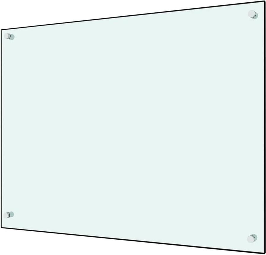 Keuken Backsplash Spatwand Glas Bescherming fornuis Hittebestendig 80x60 cm Wit
