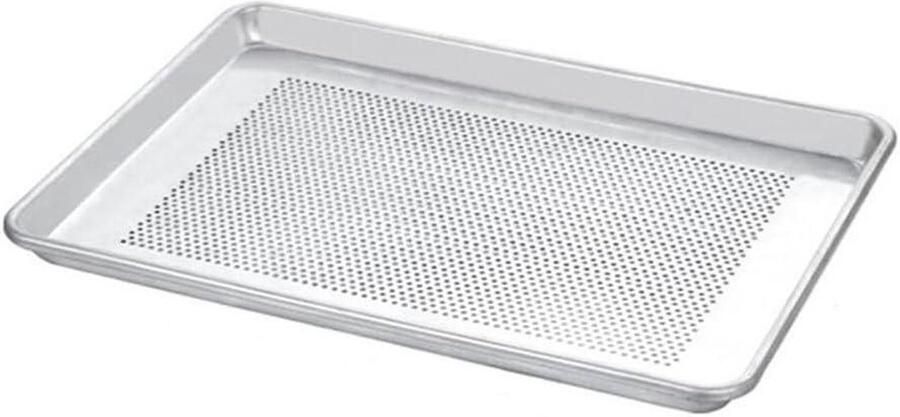 Keuken Bakplaat Eco-vriendelijke Non-Stick Perforeren Hittebestendige Aluminiumlegering Bakken Voedsel Tray B Gemakkelijk te gebruiken Zilver