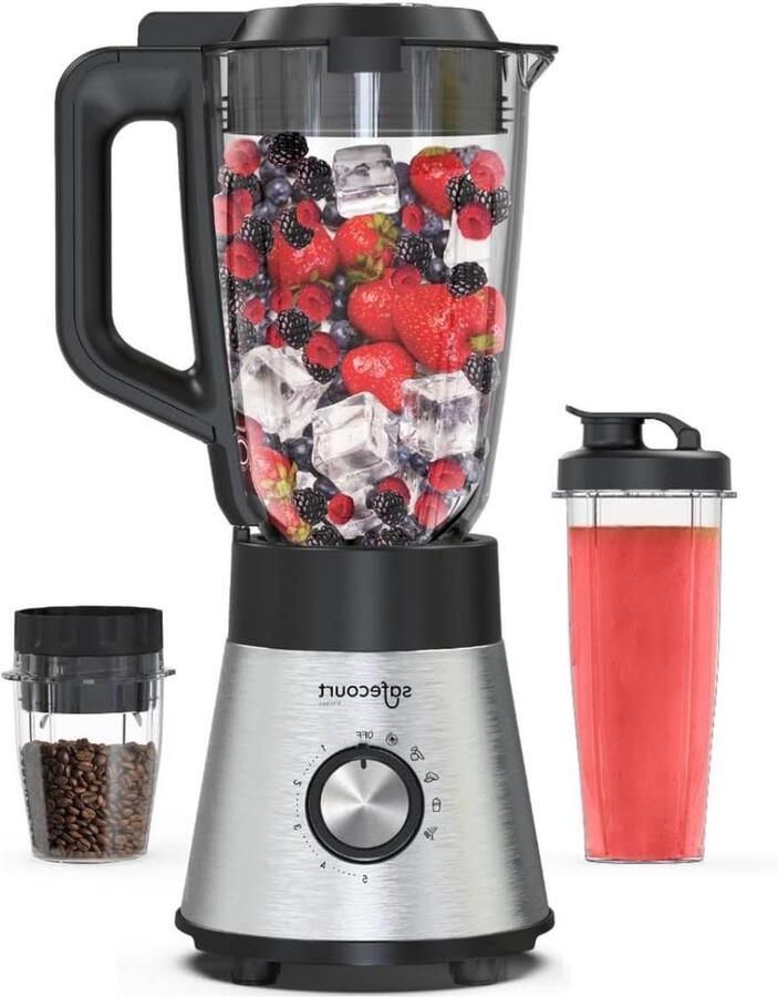 Keuken Blender Krachtige Mixer Gezond Eten Vijf Programma's 1.5 Liter Zilver