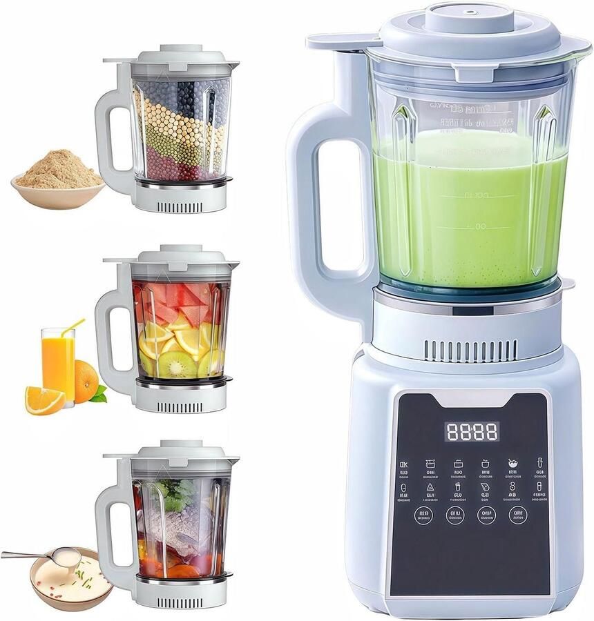 Keuken Blender Krachtige Mixer Smoothies Maken Stille Verrichting 1750ml Capaciteit Titanium Grijs