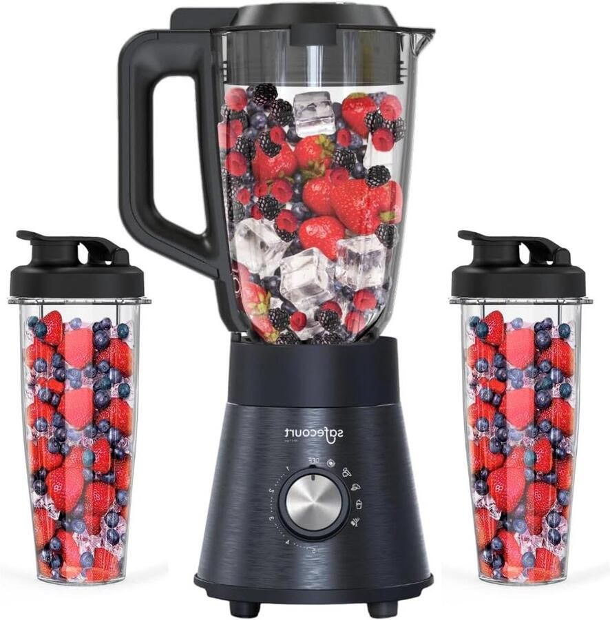 Keuken Blender Smoothie Maker Gezond Mixen 5 Programma's 1.5L Zwart
