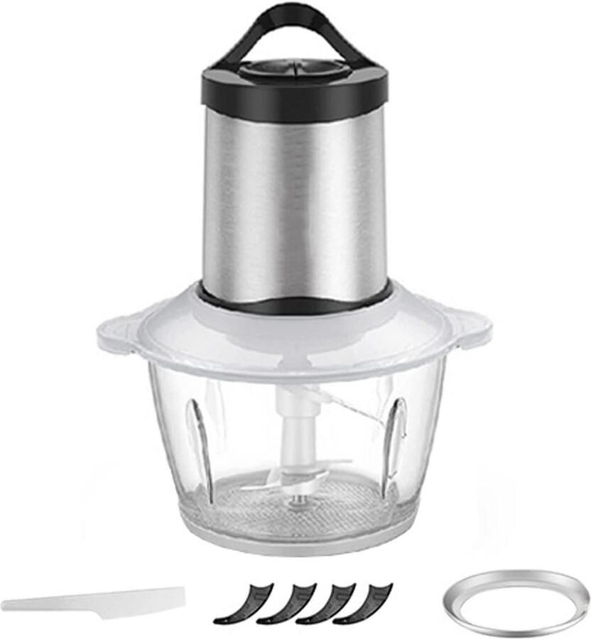 Keuken gehaktmolen Vleesmixer keukenmachine Snel ingrediënten malen Glazen kom met antislip 2 Liter capaciteit Zwart