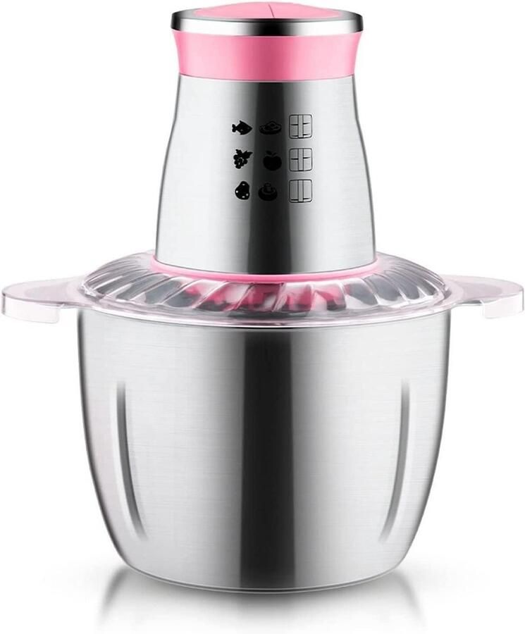 Keuken gehaktmolen Vleesmolen mixer Ingrediënten hakken 4 Roestvrijstalen messen 3L Kom Roze