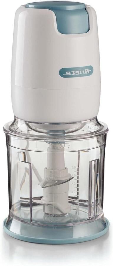 Keuken Hakker Mini Chopper Snel Ingrediënten Snijden 4 Roestvrijstalen Messen 700 ml Capaciteit Wit Lichtblauw