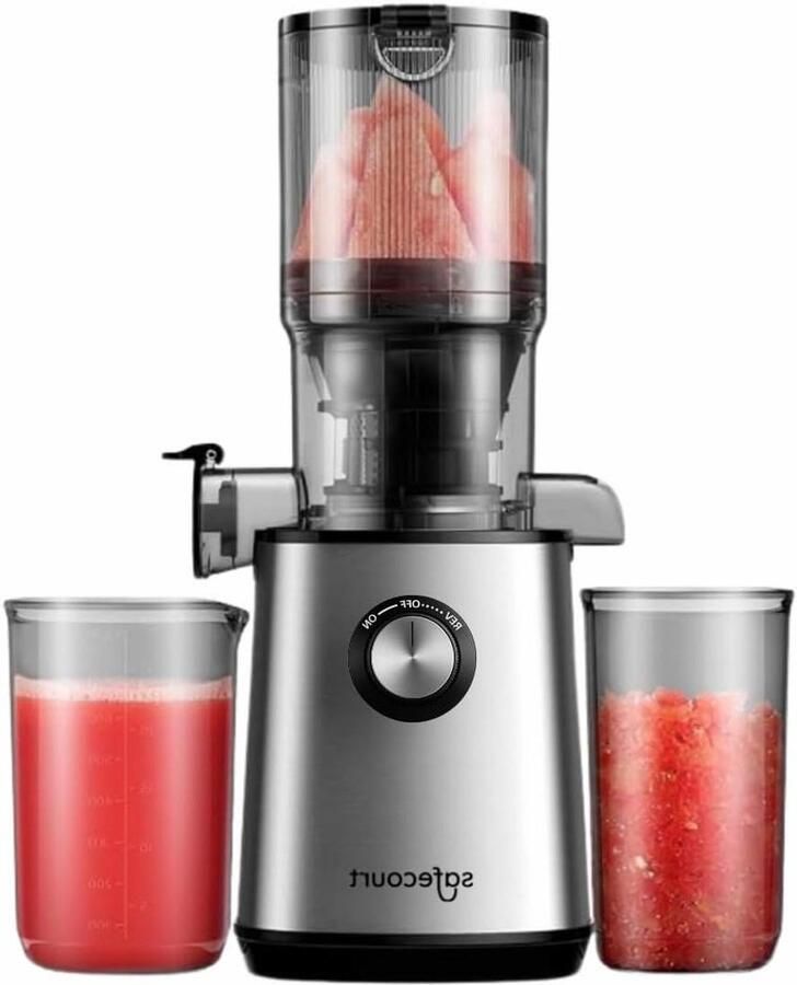 Keuken Sapcentrifuge Slowjuicer Fruitsappen Gezond Ontbijten XXL Vulopening 1.2 Liter Zwart