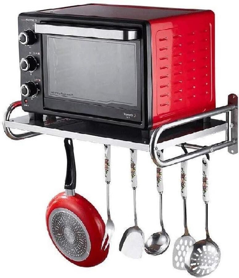 Keuken Oven Rek Magnetron Houder Keuken Organiseren Roestvrij Staal 58cm Zilver