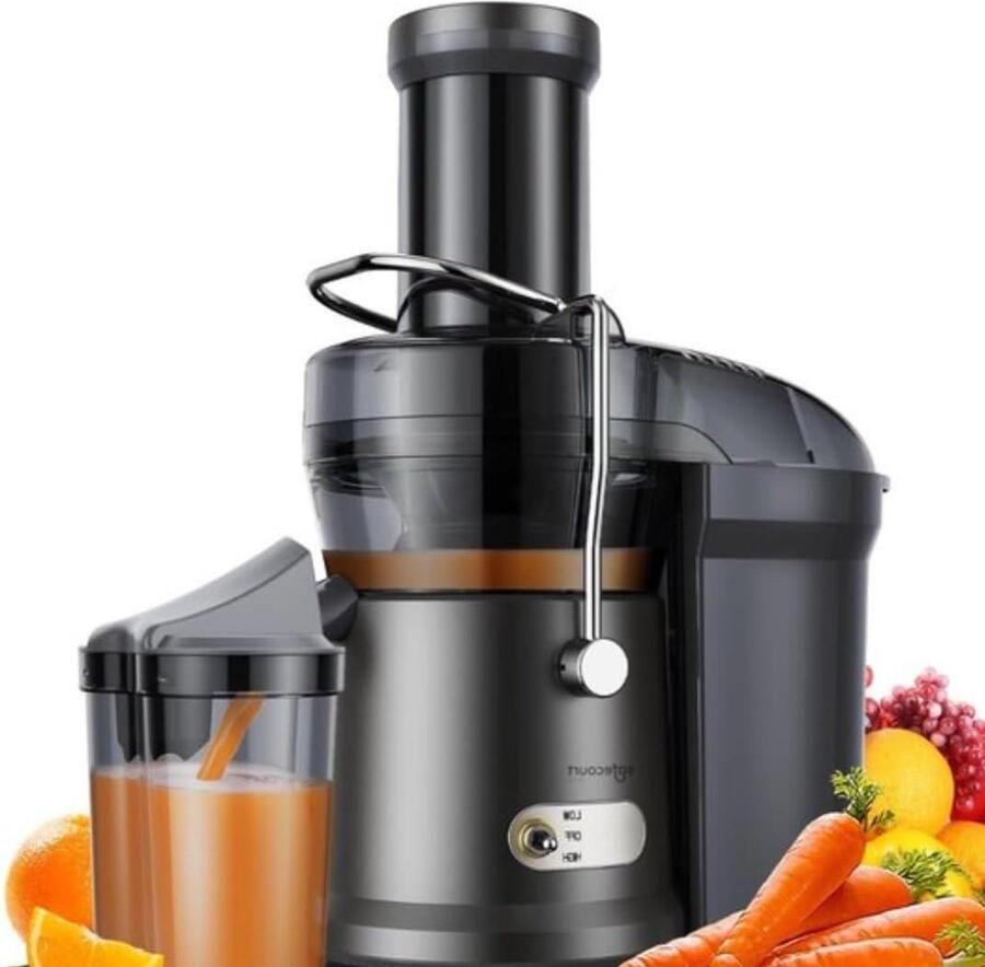 Keuken Sapcentrifuge Slow Juicer Gezonde Sappen Maken Extra Grote Vulopening 1200 Watt Zwart