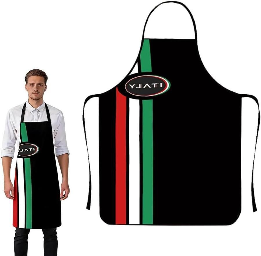 Keuken Schort Bakkersschort BBQ Pizza Bakken Verstelbare Band 60 x 80 cm Italian Flag
