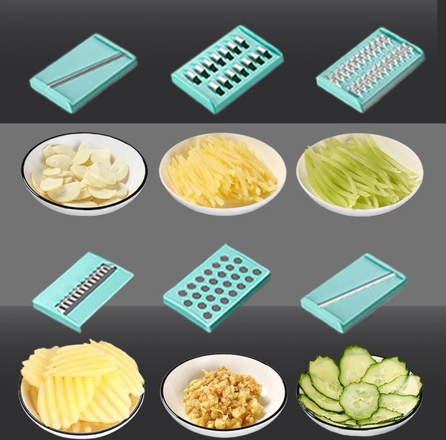 Keuken Snijmachine Groentesnijder Mandoline Maaltijden Voorbereiden Magnetische Montage 30 cm Blauw