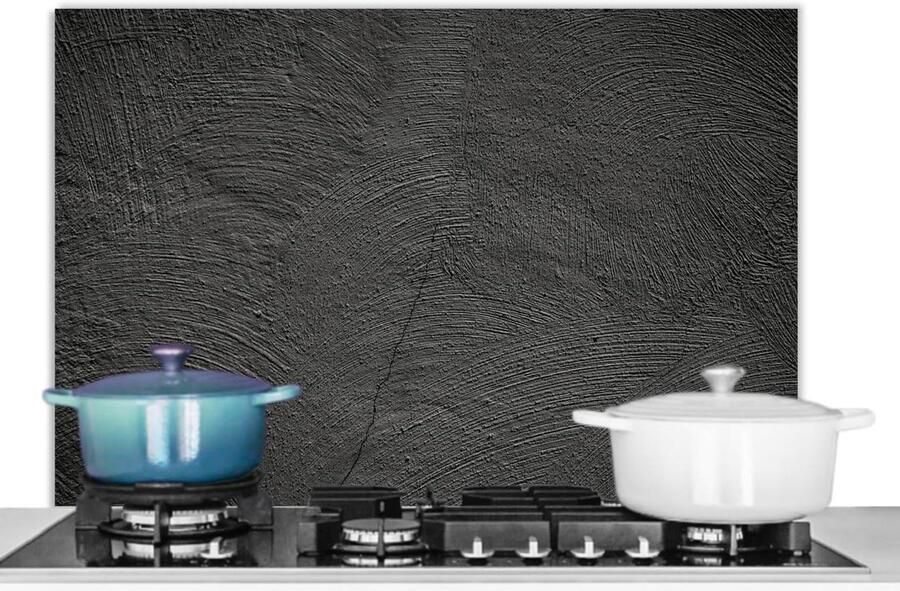 Keuken Spatscherm Achterwand Beschermer Koken Beschermen Beton Look Print 90x60 cm Zwart
