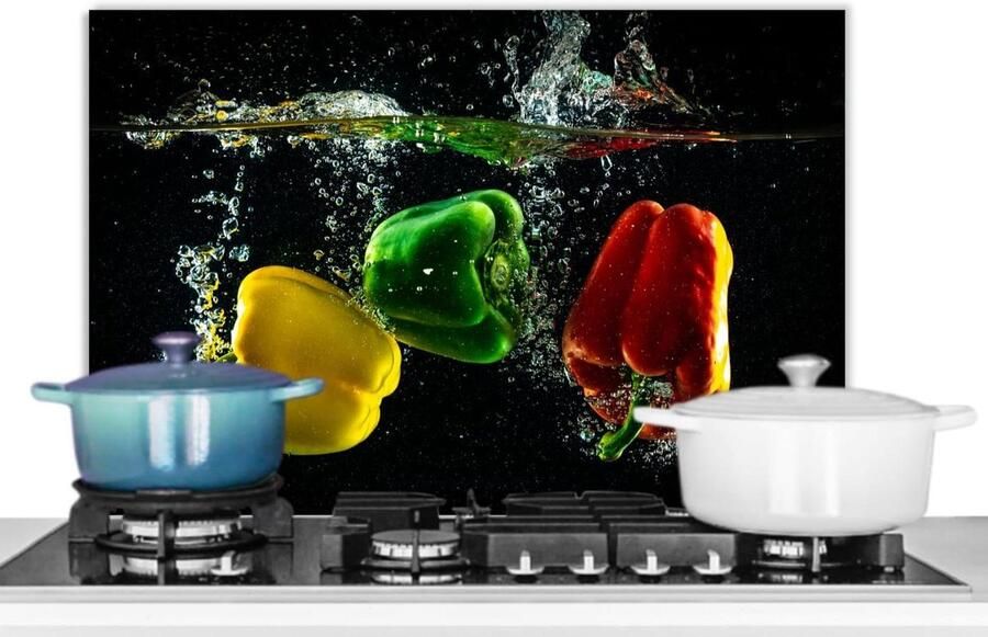 Keuken Spatscherm Achterwand Beschermer Koken Beschermen Unieke Foto Print 70x50 cm Zwart Rood Groen Geel