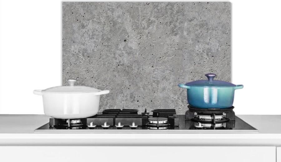 Keuken Spatscherm Achterwand Beschermer Koken Beschermen Zonder Boren Ophangen 60x40 cm Betonstructuur Grijs