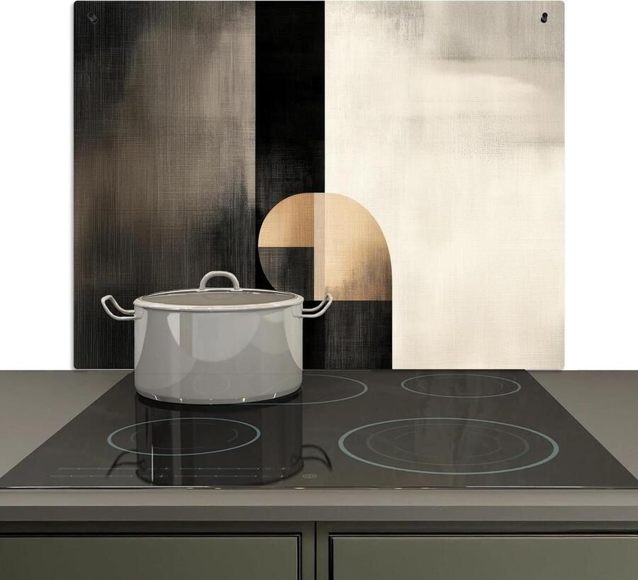 Keuken Spatscherm Achterwand Beschermer Koken en Beschermen 2-in-1 Functie 52.7x81.6 cm Zwart