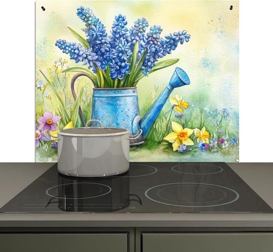 Spatwand Keuken Kookplaat Beschermer Koken en Reinigen 2-in-1 Functie 52x65 cm Paars