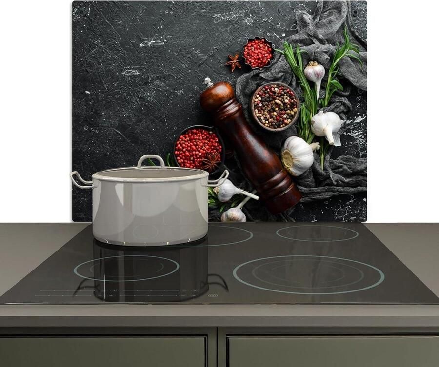 Keuken Spatscherm Achterwand Beschermer Koken en Reinigen 2-in-1 Functie 52x71 cm Beton Look