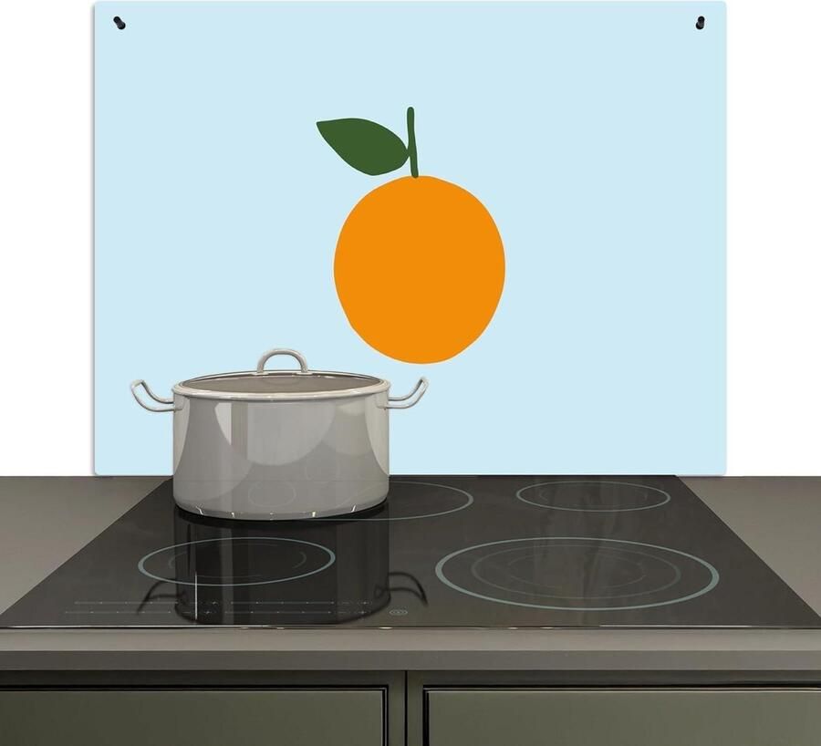 Keuken Spatscherm Achterwand Beschermer Koken en Reinigen 2-in-1 Functie 52x80 cm Oranje