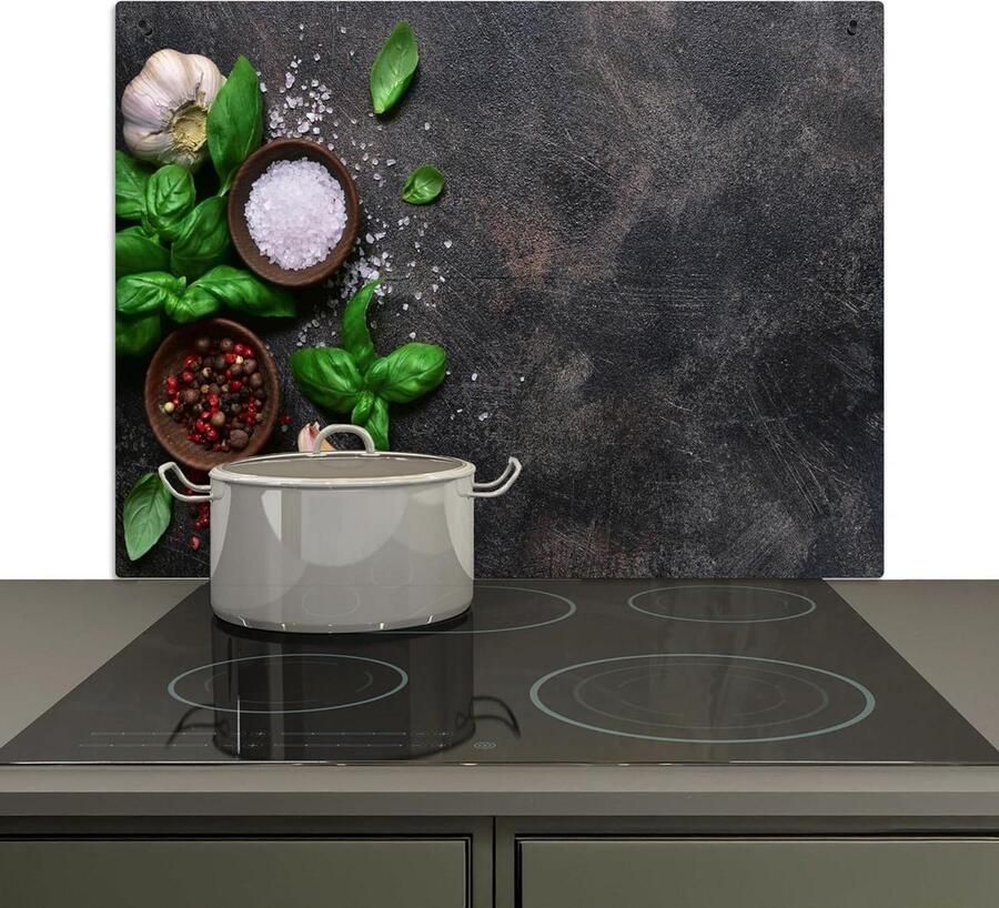Keuken Spatscherm Achterwand Beschermer Kookplaat Beschermen 2-in-1 Functie 51.5x76 cm Kruiden Stilleven