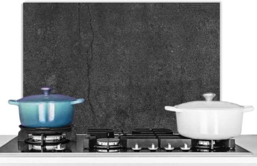 Keuken Spatscherm Achterwand Beschermer Kookplaat Beschermen Unieke Foto Print 70x50 cm Beton Zwart