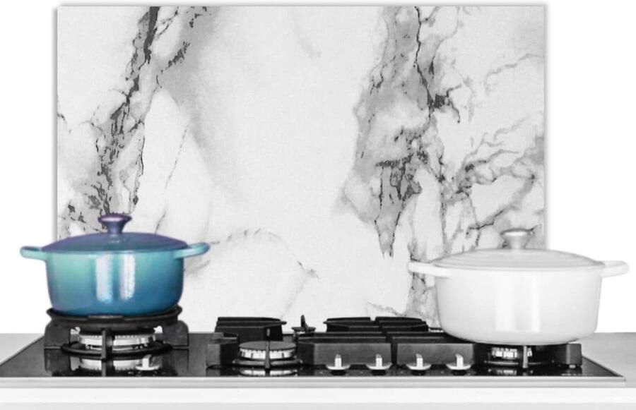 Keuken Spatscherm Achterwand Beschermer Kookplaat Beveiligen Unieke Fotoprint 70x50 cm Marmerlook