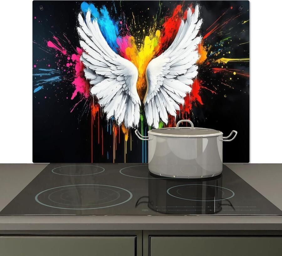 Keuken Spatscherm Achterwand Beschermer Schoon Koken Hittebestendig Aluminium 51x77 cm Kleurrijk Design