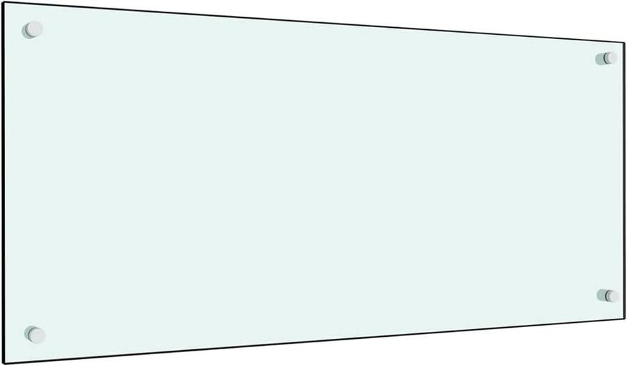 Keuken Spatscherm Achterwand Glasplaat Bescherming Koken Gehard Krasvast Glas 90x40cm Wit