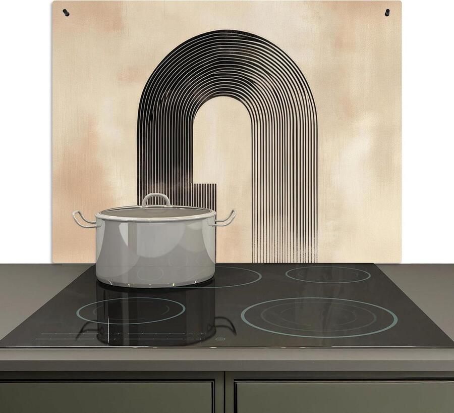 Spatscherm Keuken Achterwand Beschermer Kookplaat Beschermen 2-in-1 Functie 52.7x81.6 cm Zwart