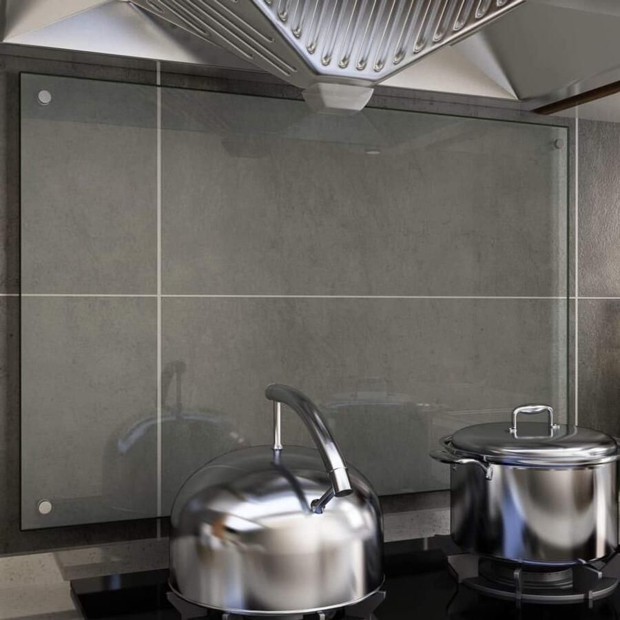 Keuken Spatscherm Glasplaat Wandbescherming Koken Beschermen Gehard Veiligheidsglas 90x60 cm Transparant