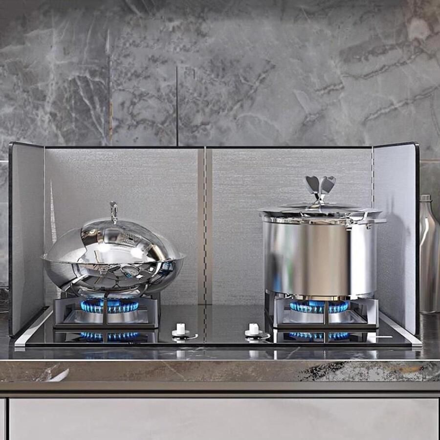 Keuken Spatscherm Vetvanger Schoon Koken Verdikt Staal 30x40x80cm Zilverkleurig
