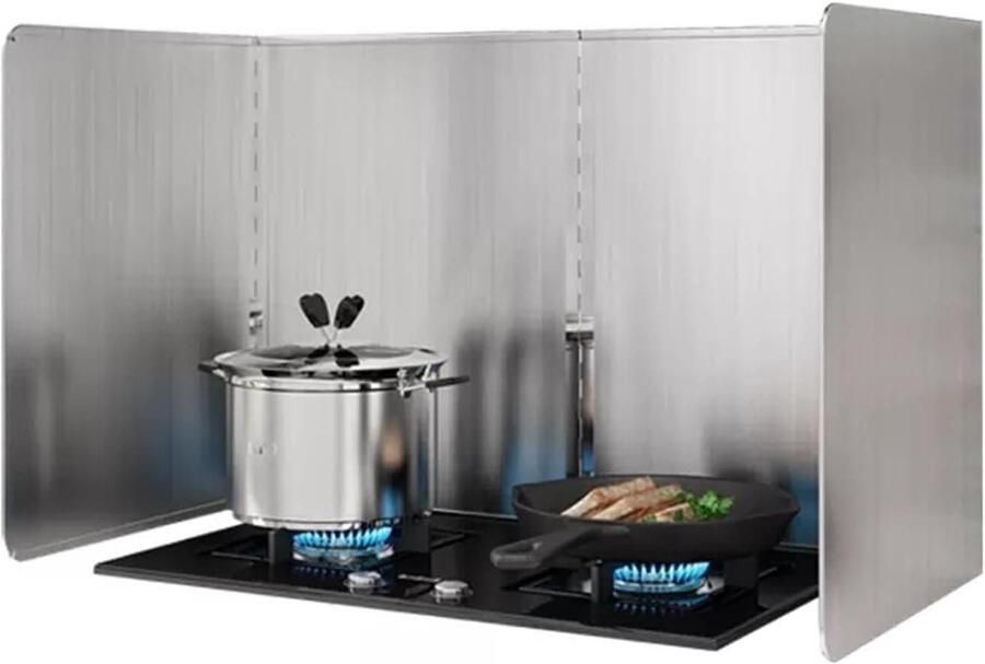 Keuken Spatscherm Opvouwbaar Scherm Koken Zonder Rommel Verdikt RVS 30x80x40cm Zilver