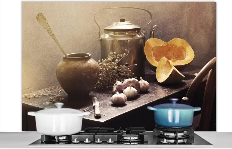 Keuken Spatscherm Spatwand Achterwand Koken Beschermen Luxe Aluminium 120x80 cm Veelkleurig