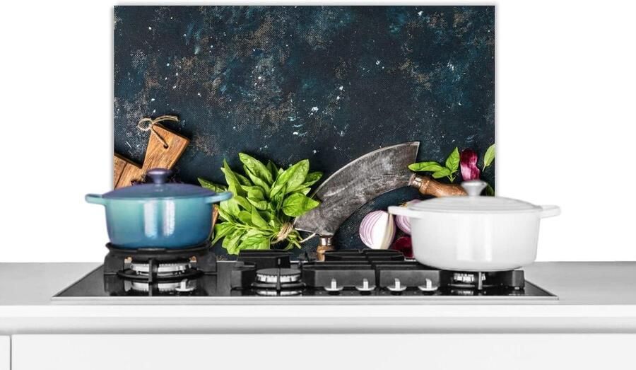 Keuken Spatscherm Spatwand Achterwand Kookplaat Beschermen Aluminium Dibond 70x50 cm Veelkleurig