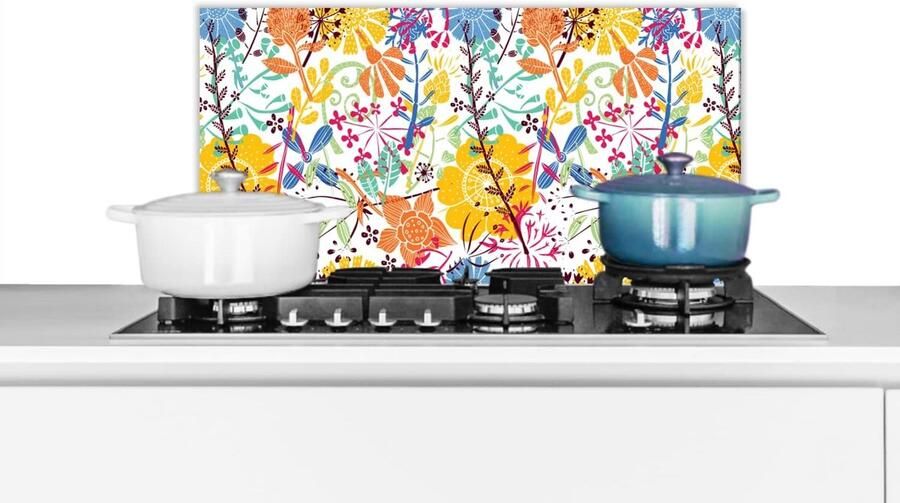 Keuken Spatscherm Spatwand Achterwand Kookplaat Beschermen Luxe Aluminium 60x30 cm Veelkleurig