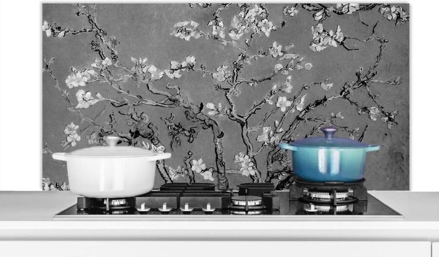 Keuken Spatscherm Spatwand Keuken Kookplaat Beschermen Duurzaam Dibond Materiaal 120x60 cm Amandelbloesem Design