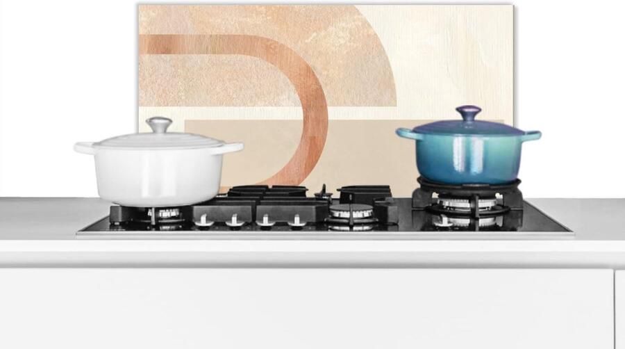 Keuken Spatscherm Spatwand Keuken Kookplaat Beschermen Hittebestendig Aluminium 70x30 cm Marmer Roze Beige