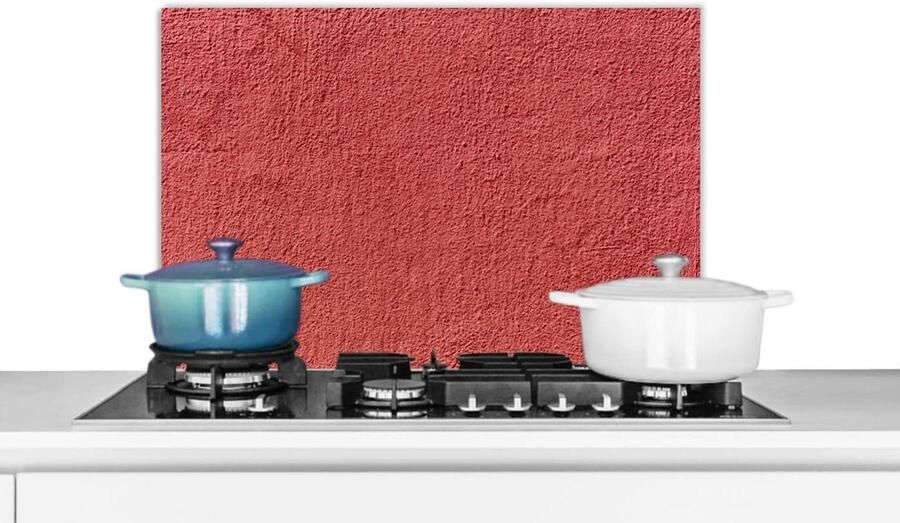 Keuken Spatscherm Spatwand Keuken Kookplaat Beschermen Waterdicht en Hittebestendig 60x40 cm Beton Rood